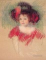 Margot con Big Bonnet y vestido rojo es madre de sus hijos Mary Cassatt